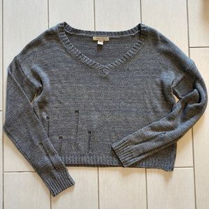 Gray distressed sweater